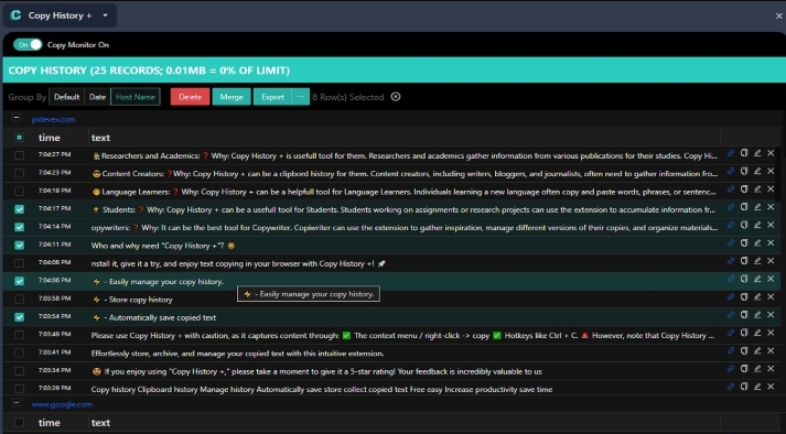 复制历史 +(浏览器剪贴板管理插件)2