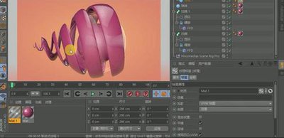 C4D如何用布料曲面给样条加厚度