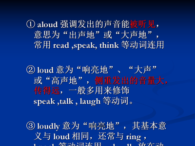 loudly与aloud用法区别是什么