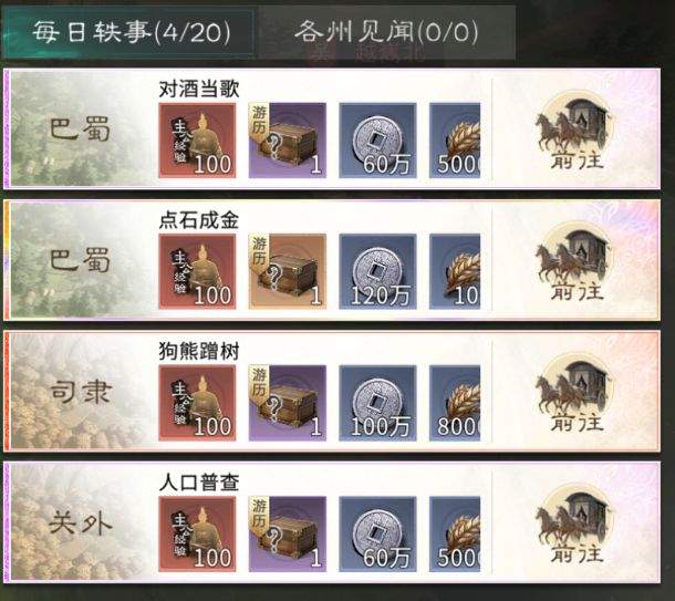 三国:天下归心主公游历玩法解析