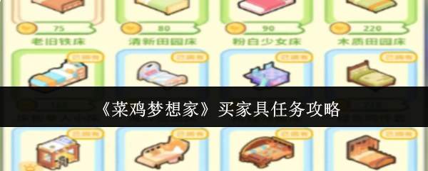 《菜鸡梦想家》买家具任务攻略