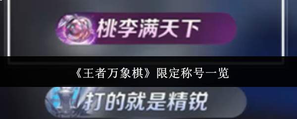 《王者万象棋》限定称号一览