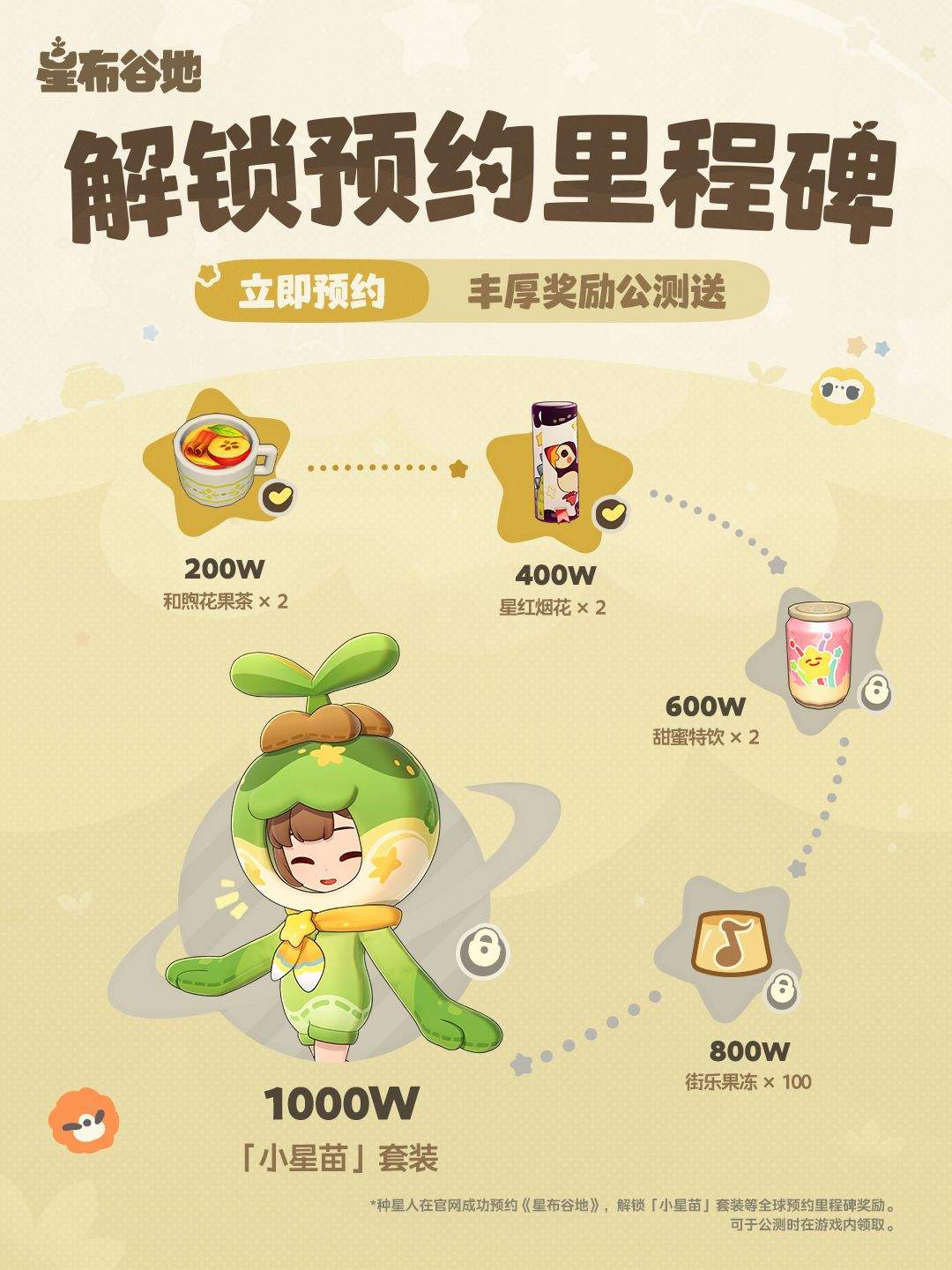 星布谷地预约里程碑奖励