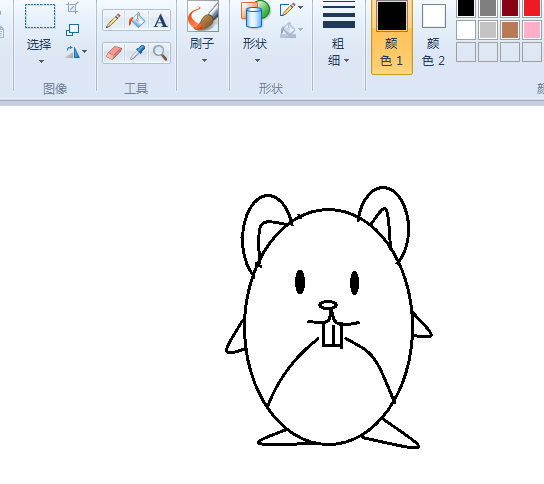 画图工具怎么绘画小老鼠图像？制作小老鼠图像教程分享