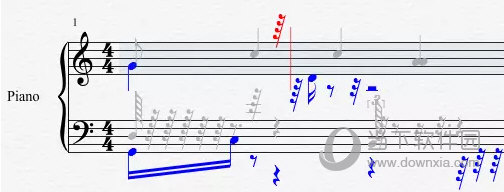 Overture两个符杆的音符怎样输入？两个符杆的音符输入方法图文详解
