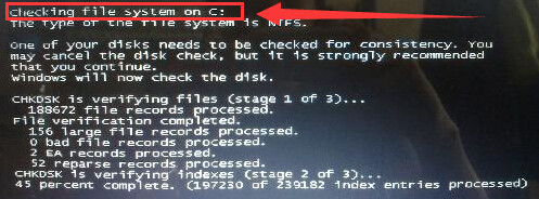 电脑开机出现checking file system on C怎么办？提示checking file system on C处理方法介绍