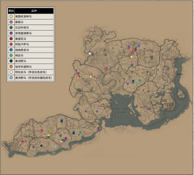 荒野大镖客2游戏各类型马匹分布在哪些位置?游戏全类型马匹位置分布介绍
