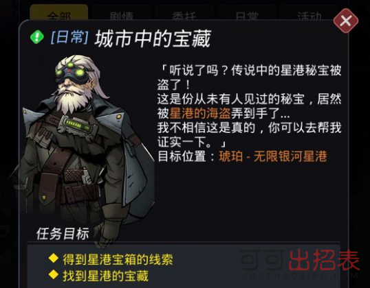 跨越星弧城市中的宝藏任务线索怎么获取_宝藏在什么位置