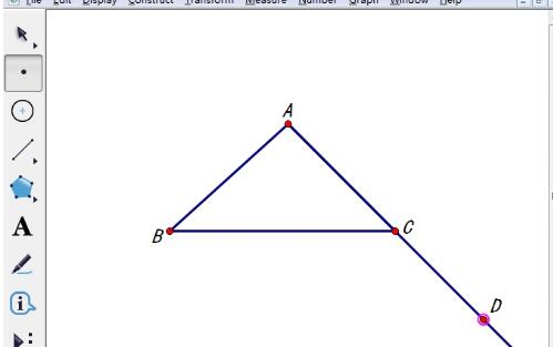几何画板怎么制作三角形的外角平分线？