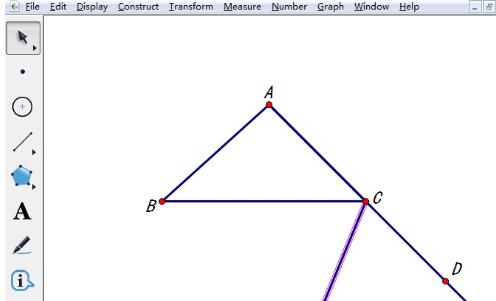 几何画板怎么制作三角形的外角平分线？