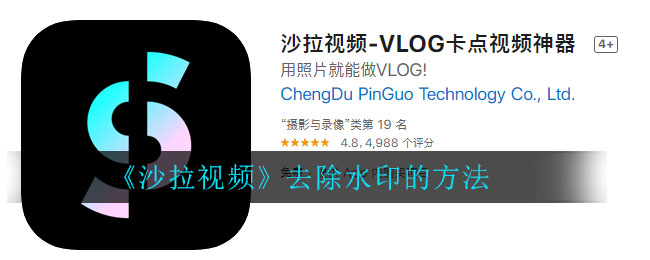 沙拉视频去除水印的方法