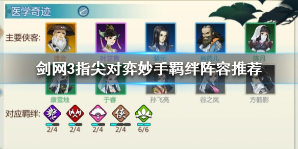剑网3指尖对弈妙手羁绊阵容怎么搭配