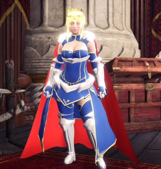 怪物猎人世界冰原Fate枪Saber服装MOD1