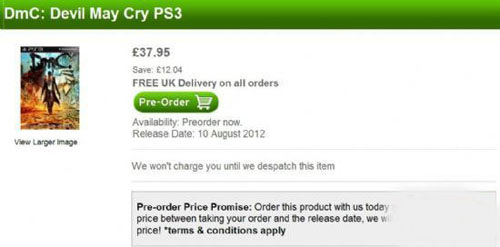 国内难得一见 《鬼泣5》的预购页面欣赏