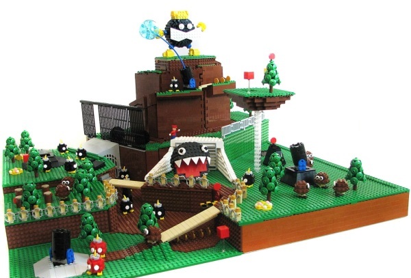 超级马里奥64第1关乐高积木神还原场景再现