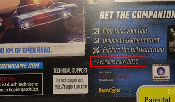 飙酷车神手机版也跳票 2015年上市