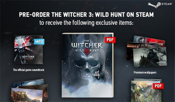 《巫师3:狂猎》多家推出预购奖励 各种各样