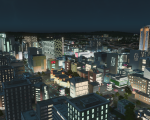 《城市:天际线》超清晰游戏截图 夜幕降临很唯美