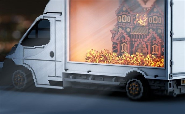 玩家在《我的世界》打造超现实主义画像 超级大!