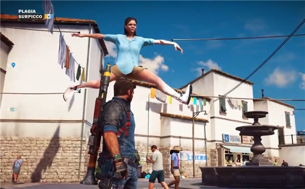 各种奇葩玩法:《正当防卫3》火箭带你飞 路人瞬间被炸飞!