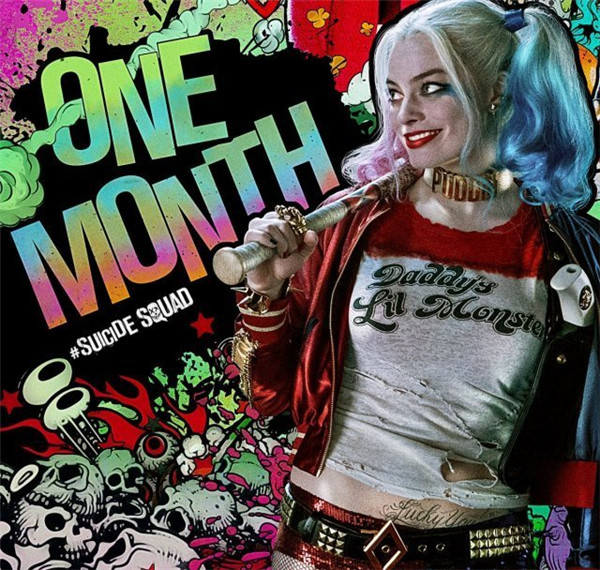 《自杀小队》小丑女海报曝光 性感一笑太邪恶了