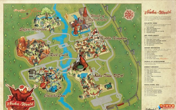 《辐射4》DLC核子世界地图 巨大游乐园遍布不法之徒