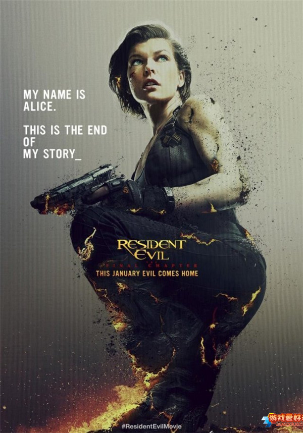 《生化危机:终章》最新电影海报 女主单膝跪地