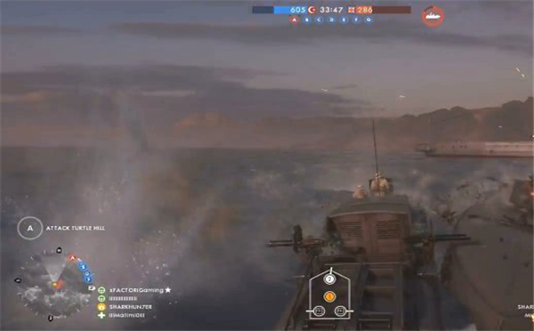 《战地1》法欧堡地图演示 战马下水射击水面舰艇