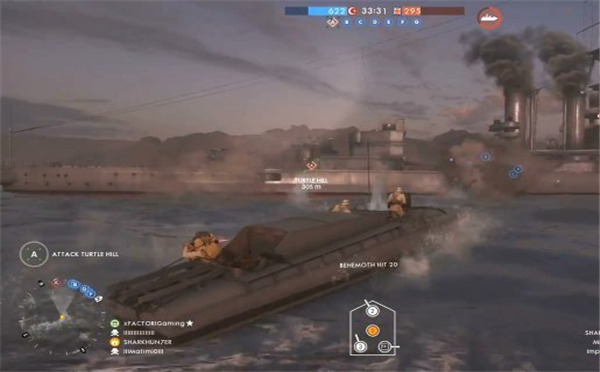 《战地1》法欧堡地图演示 战马下水射击水面舰艇