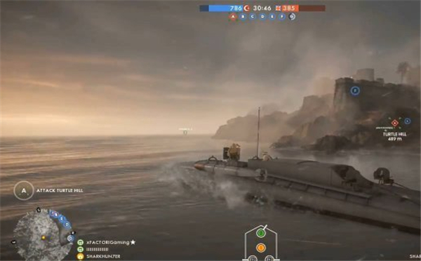 《战地1》法欧堡地图演示 战马下水射击水面舰艇