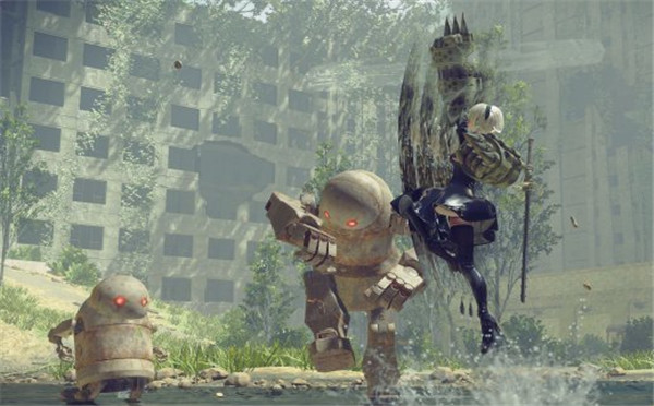 全新《尼尔:机械纪元》截图 女主高跟长靴战斗