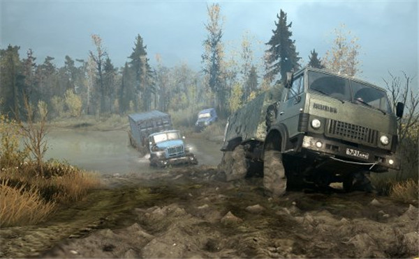 旋转轮胎:泥泞奔驰