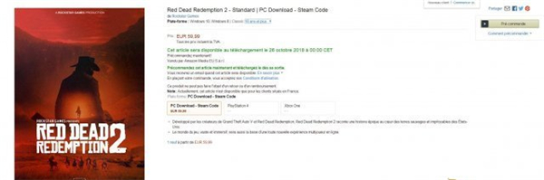 又是临时工？电商泄露《荒野大镖客2》或有PC版