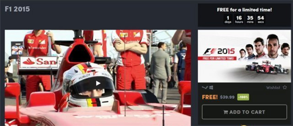 HB新福利大放送 免费领竞速游戏《F1 2015》