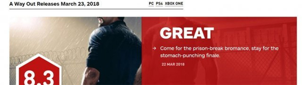 《逃出生天》获IGN 8.3分好评 一个值得坚持到最后的游戏