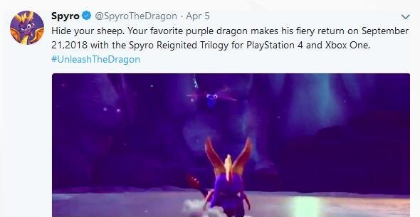 动视:经典系列《小龙斯派罗三部曲》9月将登陆PS4