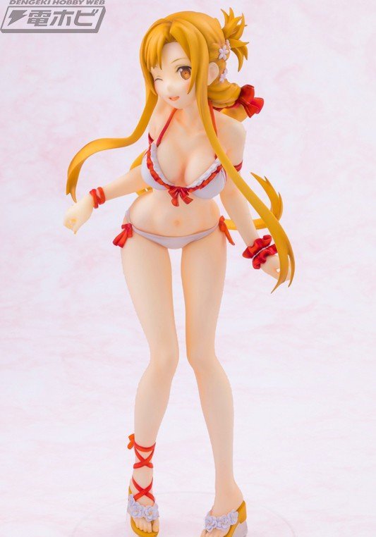 《刀剑神域》亚丝娜泳装手办赏 性感身材展露无遗