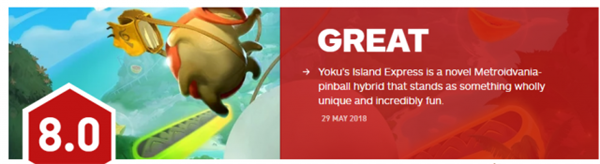《尤库的小岛速递》获IGN 8.0分 有着难以置信的乐趣!