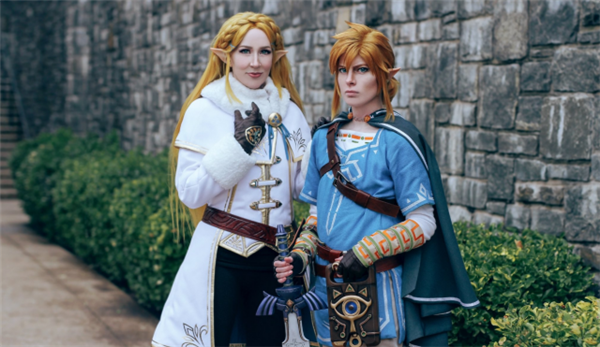 小姐姐cos《塞尔达传说:旷野之息》林克 妆容到位英气逼人