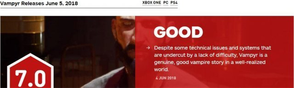 《吸血鬼》IGN 7分! steam玩家评价惨淡