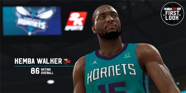 《NBA 2K19》全新截图公布 黄蜂队肯巴沃克获86分