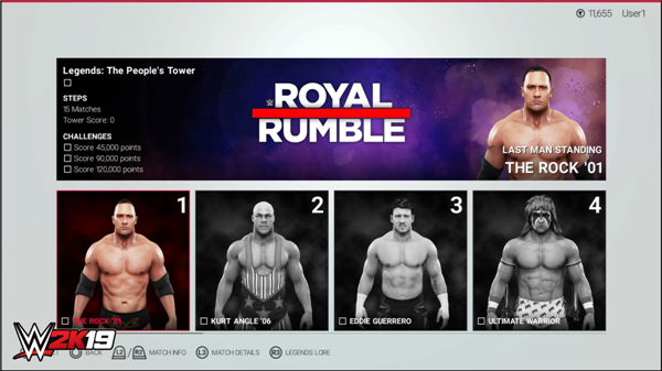 《WWE 2K19》新增TOWER模式 对战19个WWE高手赚百万美金