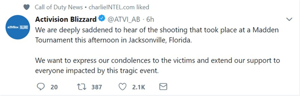 可怕! 美国弗罗里达州电竞赛发生枪击案已至4人死亡