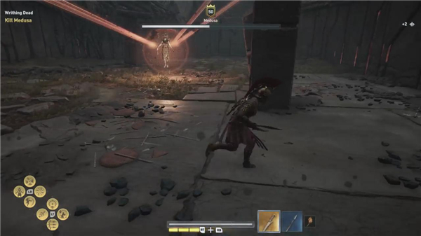 《刺客信条：奥德赛》主角激战美杜莎 不小心就被石化