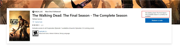 《行尸走肉:最终季》现已全面下架 Steam平台暂停购买