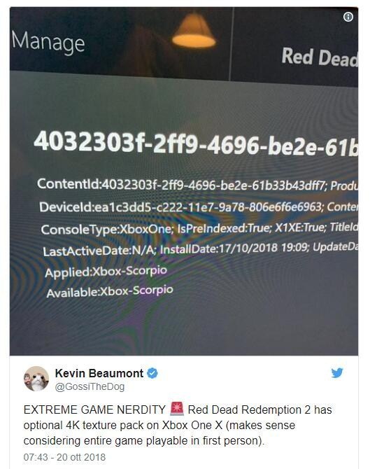 《荒野大镖客2》Xbox1 X版福利 将有额外4K材质包