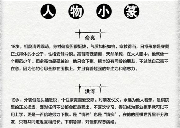 中国网剧版《棋魂》角色信息公开 小光佐为二人组消失