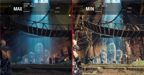 《暗黑血统3》最低画质VS最高画质 后者光效更柔和