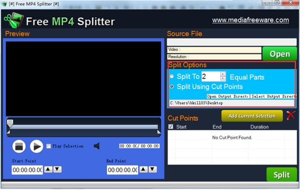 Free Mp4 Splitter(MP4视频剪辑软件)0