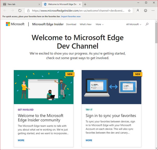 Microsoft Edge Dev0